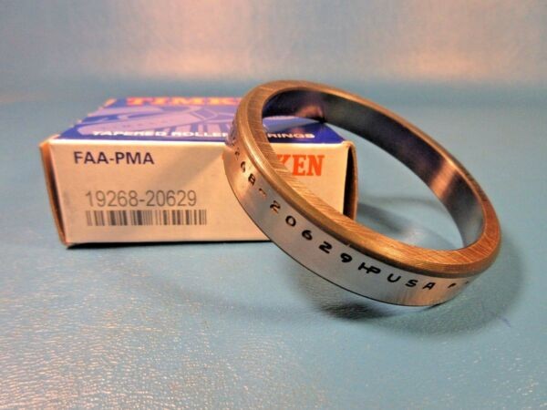 Timken 19268-20629 FAA-PMA Tapered Roller Bearing Single Cup, Made in USA