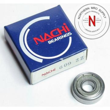 NACHI 609-ZZ DEEP GROOVE BALL BEARING, 9mm x 24mm x 7mm, FIT C0, DBL SEAL